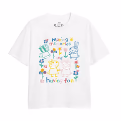 Peppa Pig Childrens/Kids Fun Friends Outline T-Shirt - 12-13 Years, White