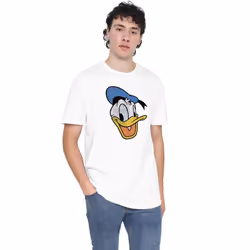 Disney Mens Donald Duck Vintage Face T-Shirt - 3XL, White