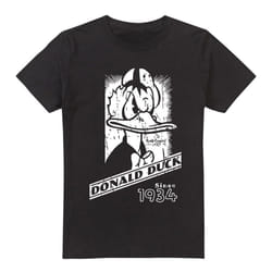 Disney Mens Donald Duck Mono Portrait T-Shirt - XL, Black
