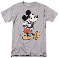 Disney Mens Mickey Mouse Classic Pose T-Shirt - S, Sport Heather