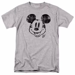 Disney Mens Mickey Mouse Distressed Face T-Shirt
