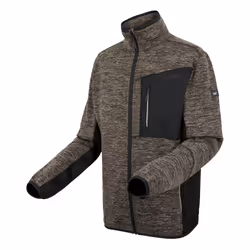 Regatta Mens Baslinn Marl Full Zip Fleece Jacket - S, Black/Treetop Marl
