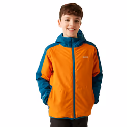 Regatta Childrens/Kids Volcanics VIII Terrain Print Reflective Jacket - 14 Years, Fox/Moroccan Blue