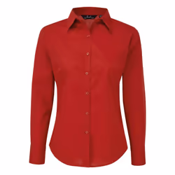 Premier Womens/Ladies Long-Sleeved Shirt - 22 UK, Red