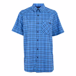 Regatta Mens Begarno Checked Short-Sleeved Shirt - M, Moonlight Denim/Navy