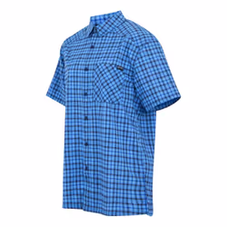 Regatta Mens Begarno Checked Short-Sleeved Shirt - M, Moonlight Denim/Navy