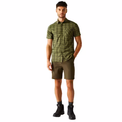 Regatta Mens Begarno Checked Short-Sleeved Shirt - S, Nephrite Green/Black