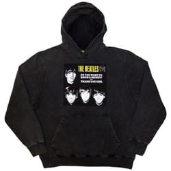 The Beatles Unisex Adult VJ Secret Sleeve Stone Wash Pull Over Hoodie - S, Charcoal Grey