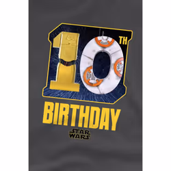 Star Wars Childrens/Kids C3PO BB-8 Space 10th Birthday T-Shirt - 5-6 Years, Charcoal