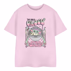 Star Wars: The Mandalorian Childrens/Kids Grogu Hippie T-Shirt - 7-8 Years, Pink