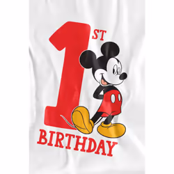 Disney Childrens/Kids Mickey Mouse 1st Birthday T-Shirt - 7-8 Years, White