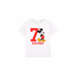 Disney Childrens/Kids Mickey Mouse 7th Birthday T-Shirt - 9-10 Years, White