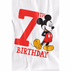 Disney Childrens/Kids Mickey Mouse 7th Birthday T-Shirt - 9-10 Years, White