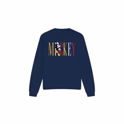 Disney Unisex Adult Mickey Mouse Multicolour Name Sweatshirt - L, Navy