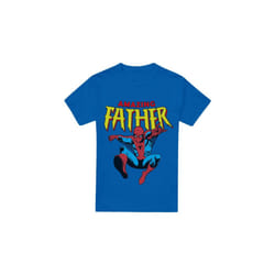 Spider-Man Mens Amazing Dad Fathers Day T-Shirt - L, Royal Blue