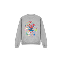 Spider-Man Unisex Adult Circle Sweatshirt - S, Sport Heather