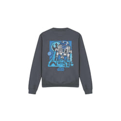 Star Wars Unisex Adult Papercut R2-D2 Sweatshirt - XXL, Charcoal