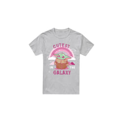 Star Wars: The Mandalorian Mens Cutest In The Galaxy Grogu T-Shirt - L, Sport Heather
