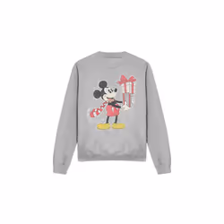 Disney Unisex Adult Mickey Mouse Present Christmas Sweatshirt - S, Sport Heather