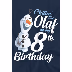 Frozen Childrens/Kids Chillin Like Olaf 8th Birthday T-Shirt - 7-8 Years, Navy