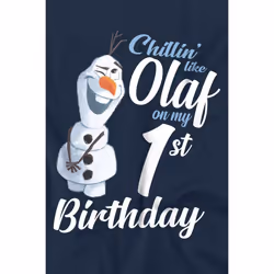 Frozen Childrens/Kids Chillin Like Olaf 1st Birthday T-Shirt - 7-8 Years, Navy