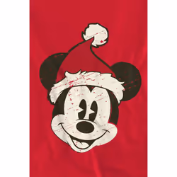 Disney Unisex Adult Mickey Mouse Santa Face Sweatshirt - L, Red