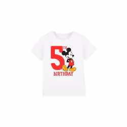 Disney Childrens/Kids Mickey Mouse 5th Birthday T-Shirt - 9-10 Years, White