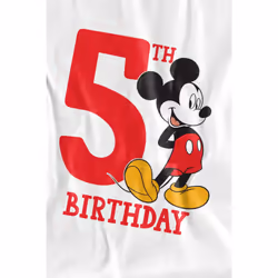 Disney Childrens/Kids Mickey Mouse 5th Birthday T-Shirt - 9-10 Years, White