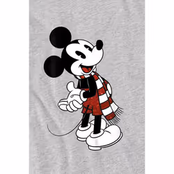 Disney Childrens/Kids Mickey Mouse Scarf Christmas T-Shirt - 7-8 Years, Sport Heather