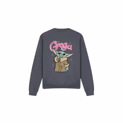 Star Wars: The Mandalorian Unisex Adult Grogu Bubble Sweatshirt - XL, Charcoal