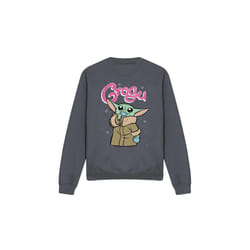 Star Wars: The Mandalorian Unisex Adult Grogu Bubble Sweatshirt - XL, Charcoal