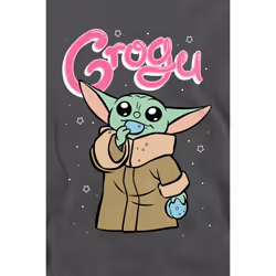 Star Wars: The Mandalorian Unisex Adult Grogu Bubble Sweatshirt - XL, Charcoal
