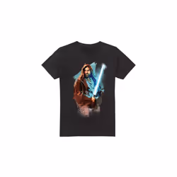 Star Wars Mens Obi Wan Kenobi Painted T-Shirt - 3XL, Black