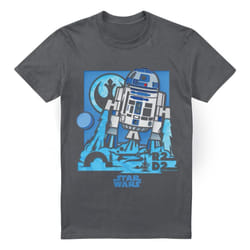 Star Wars Mens Papercut R2-D2 T-Shirt - XXL, Charcoal