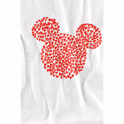 Disney Childrens/Kids Mickey Mouse Heart Ears Silhouette Valentine's Day T-Shirt - 9-10 Years, White