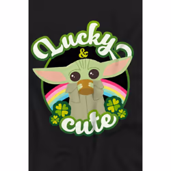 Star Wars Childrens/Kids Lucky Cute Grogu St Patricks Day T-Shirt - 12-13 Years, Black
