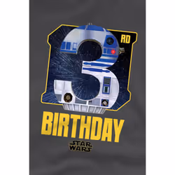 Star Wars Childrens/Kids R2-D2 Space 3rd Birthday T-Shirt - 12-13 Years, Charcoal