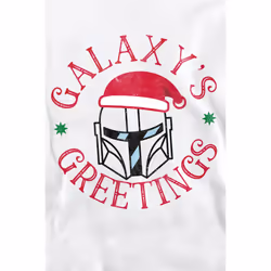 Star Wars: The Mandalorian Unisex Adult Galaxy's Greeting Sweatshirt - L, White