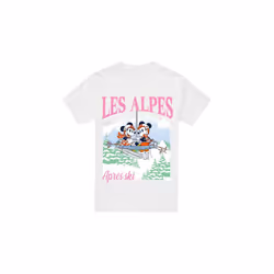 Disney Mens Les Alpes Mickey Mouse T-Shirt - 3XL, White