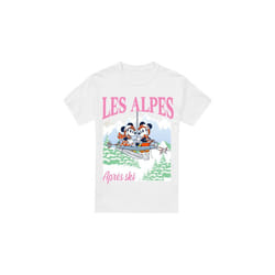 Disney Mens Les Alpes Mickey Mouse T-Shirt - 3XL, White