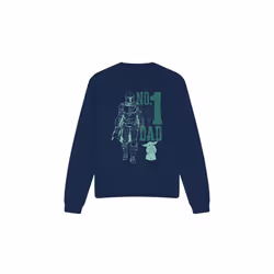 Star Wars: The Mandalorian Unisex Adult No. 1 Dad Mando Sweatshirt - S, Navy