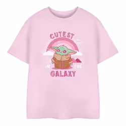 Star Wars: The Mandalorian Childrens/Kids Cutest In The Galaxy Grogu T-Shirt - 3-4 Years, Pink