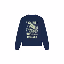 Star Wars Unisex Adult Yoda Best Dad Comic Sweatshirt - XL, Navy