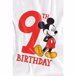 Disney Childrens/Kids Mickey Mouse 9th Birthday T-Shirt - 5-6 Years, White