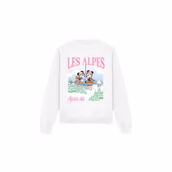 Disney Unisex Adult Les Alpes Mickey Mouse Sweatshirt - XXL, White