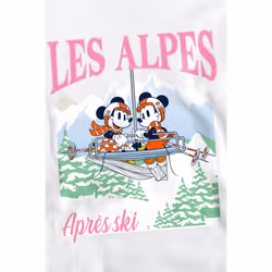 Disney Unisex Adult Les Alpes Mickey Mouse Sweatshirt - XXL, White