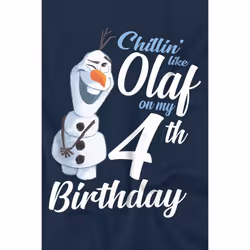 Frozen Childrens/Kids Chillin Like Olaf 4th Birthday T-Shirt - 3-4 Years, Navy