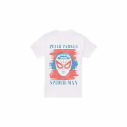 Spider-Man Mens Peter Parker Striped T-Shirt - S, White