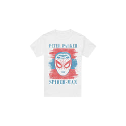 Spider-Man Mens Peter Parker Striped T-Shirt - S, White
