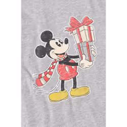 Disney Mens Mickey Mouse Present Christmas T-Shirt - M, Sport Heather
